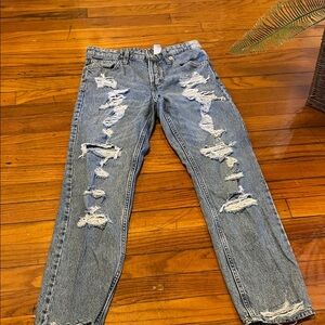 Distressed Blue Jeans